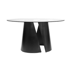 Worlds Away Portia Table Base with 48" Glass Top - Black