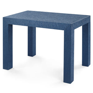 Lacquered Grasscloth Accent Table – Deep Blue | Parsons  Collection | Villa & House