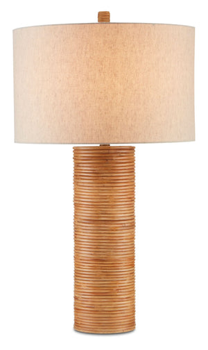Salome Table Lamp - Brass/Natural Rattan