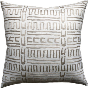 Primitive Geometric Pattern Pillow – Ivory