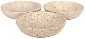 White Marble Bowls, Set of 3