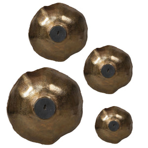 Lucky Coins Brass Wall Bowls, S/4 - Aluminum