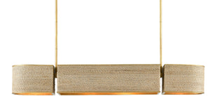 Tenby Oval Chandelier - Contemporary Gold Leaf/Abaca Rope