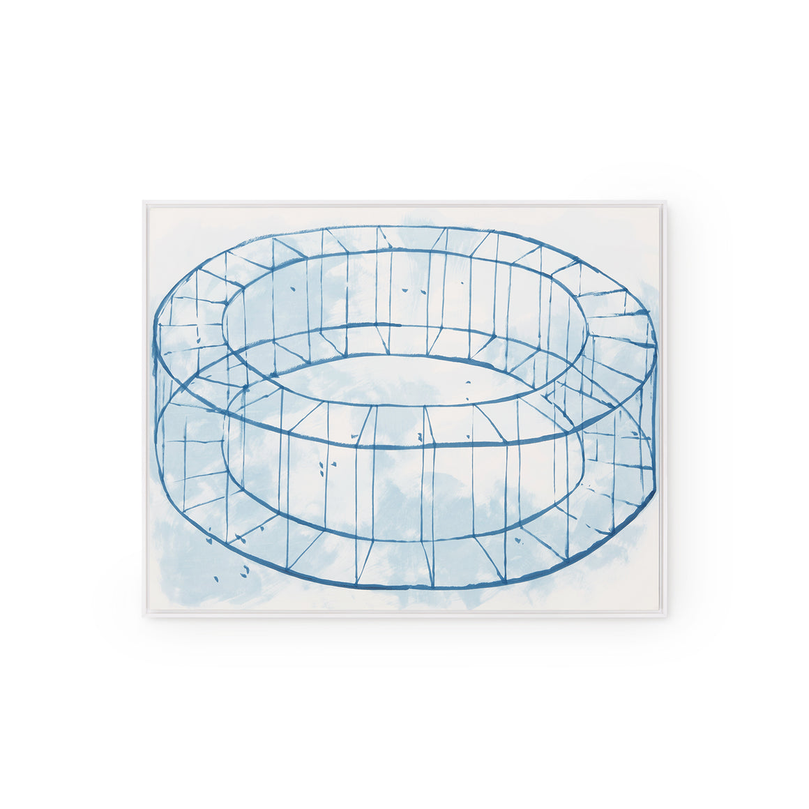 Blue Framed Silk Panel | Quantum Collection | Villa & House