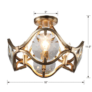Quincy 4 Light Distressed Twilight Ceiling Mount