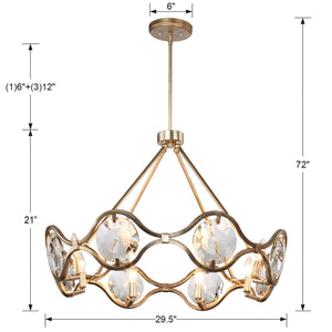 Quincy 8 Light Distressed Twilight Chandelier