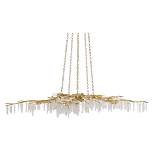 Currey and Company Quartz Branch Chandelier – Distressed Gold