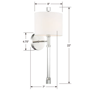 Rachel 1 Light Polished Nickel Wall Sconce