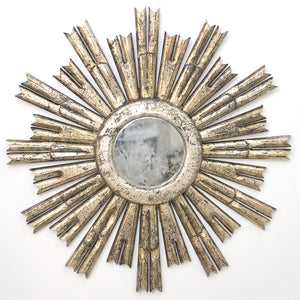 Worlds Away Rinaldo Small Starburst Mirror – Silver Leaf