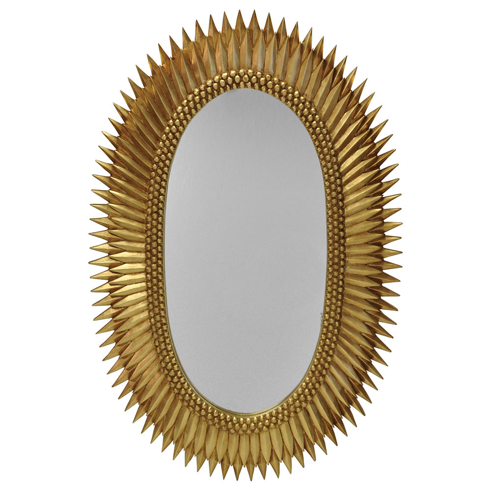 Worlds Away Rita Oval Starburst Mirror – Gold Leaf