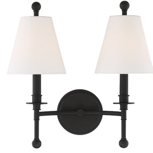 Riverdale 2 Light Black Forged Wall Mount