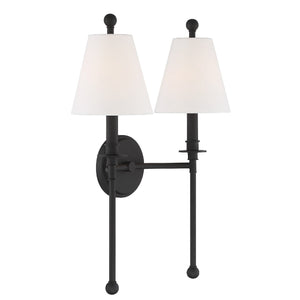 Riverdale 2 Light Black Forged Wall Mount