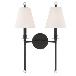 Riverdale 2 Light Black Forged Wall Mount
