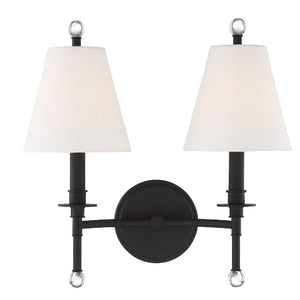 Riverdale 2 Light Black Forged Wall Mount