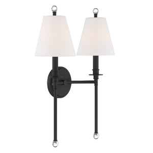 Riverdale 2 Light Black Forged Wall Mount