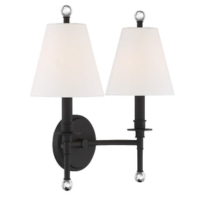 Riverdale 2 Light Black Forged Wall Mount