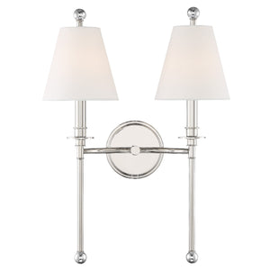 Riverdale 2 Light Polished Nickel Wall Mount