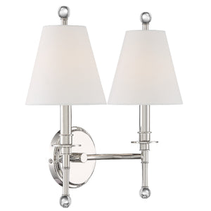 Riverdale 2 Light Polished Nickel Wall Mount