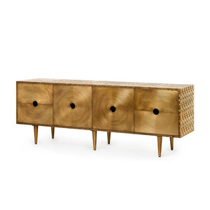 Antique Brass 4-Drawer and 2-Door Cabinet | Randers Collection | Villa & House
