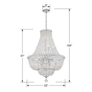 Roslyn 9 Light Polished Chrome Chandelier