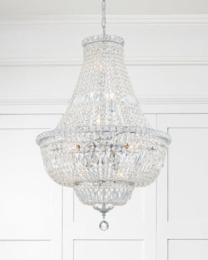 Roslyn 9 Light Polished Chrome Chandelier