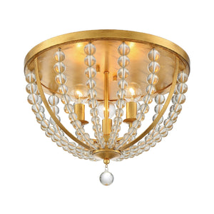 Roxy 3 Light Antique Gold Ceiling Mount