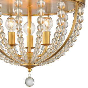 Roxy 3 Light Antique Gold Ceiling Mount