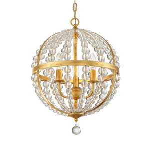 Roxy 3 Light Antique Gold Chandelier