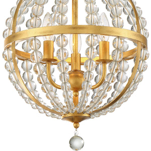 Roxy 3 Light Antique Gold Chandelier