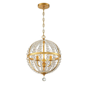 Roxy 3 Light Antique Gold Chandelier