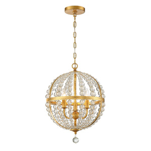 Roxy 3 Light Antique Gold Chandelier