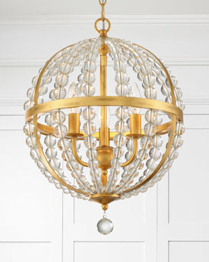 Roxy 3 Light Antique Gold Chandelier