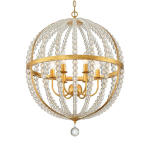 Roxy 6 Light Antique Gold Chandelier