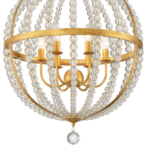 Roxy 6 Light Antique Gold Chandelier