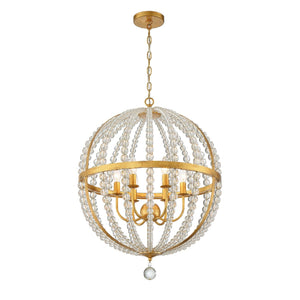 Roxy 6 Light Antique Gold Chandelier