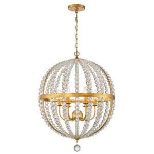 Roxy 6 Light Antique Gold Chandelier