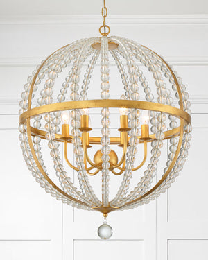 Roxy 6 Light Antique Gold Chandelier