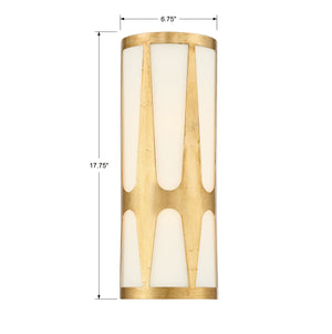 Royston 2 Light Antique Gold Wall Mount