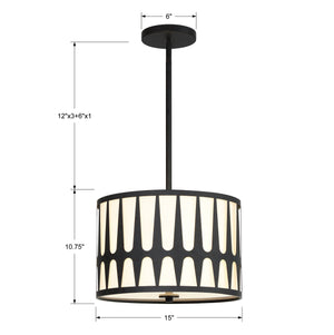 Royston 3 Light Black Pendant