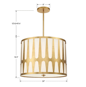 Royston 5 Light Antique Gold Pendant