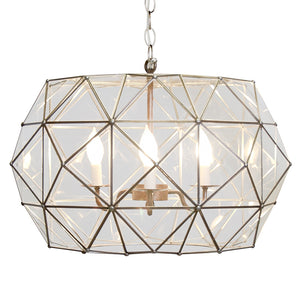Worlds Away Rozz Clear Glass Faceted UFO Pendant Light – Large