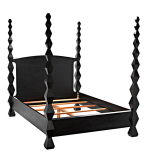 Brancusi Bed, Queen, Hand-Rubbed Black