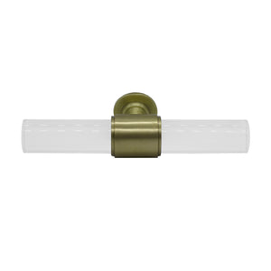 Worlds Away Rutherford Acrylic Cabinet Pull - Antique Brass Detail
