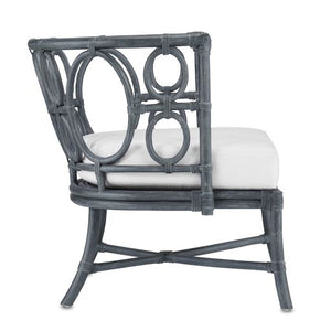 Tegal Muslin Navy Rattan Chair