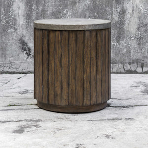 Round Slatted Side Table