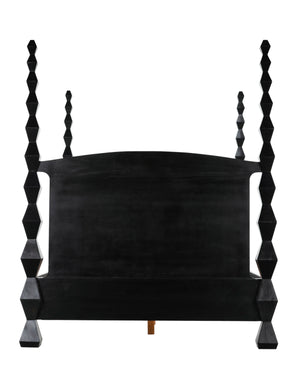 Brancusi Bed, Queen, Hand-Rubbed Black