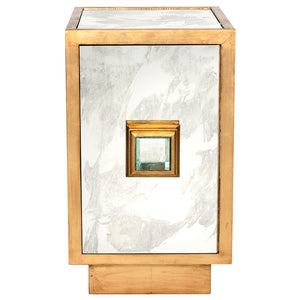 Worlds Away Savannah Mirrored Cabinet - Gold Leaf
