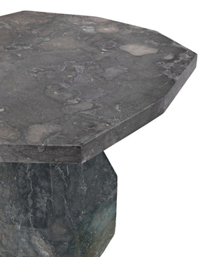 Polyhedron Side Table, Black Marble