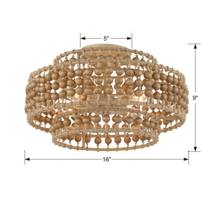 Silas 3 Light Burnished Silver Ceiling Mount