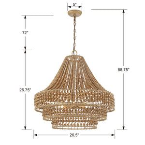 Silas 6 Light Burnished Silver Chandelier